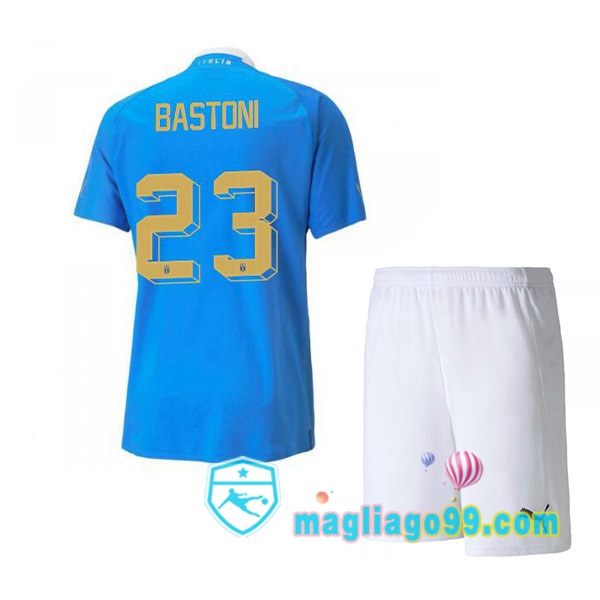 Magliago - Passione Maglie Thai Affidabili Basso Costo Online Shop | Maglia Italia（Bastoni 23）Bambino Prima Blu 2022/2023