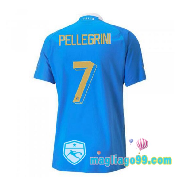 Magliago - Passione Maglie Thai Affidabili Basso Costo Online Shop | Nazionale Maglia Calcio Italia（Pellegrini 7）Prima Blu 2022/2023