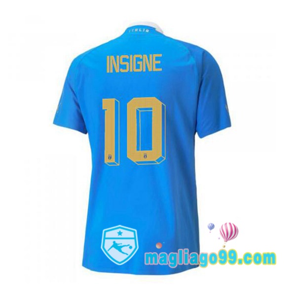 Magliago - Passione Maglie Thai Affidabili Basso Costo Online Shop | Nazionale Maglia Calcio Italia（Insigne 10）Prima Blu 2022/2023