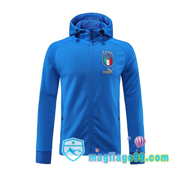 Magliago - Passione Maglie Thai Affidabili Basso Costo Online Shop | Giacca Con Cappuccio Italia Blu 2022/2023