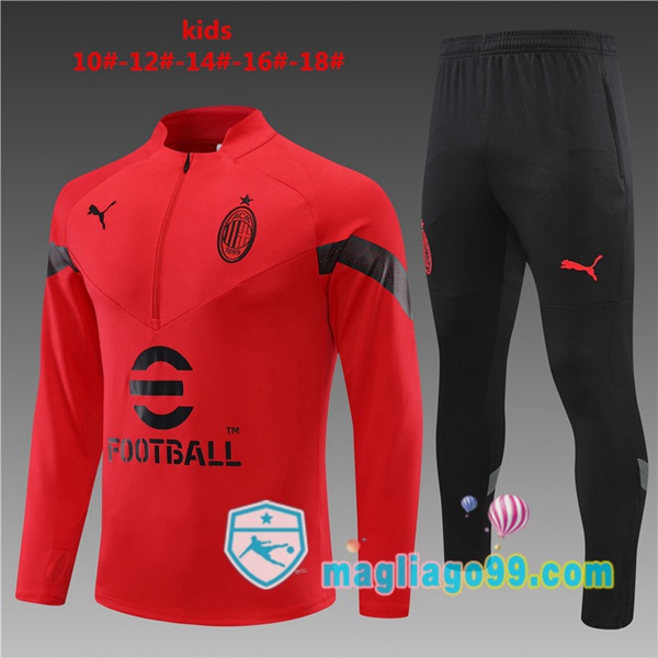 Magliago - Passione Maglie Thai Affidabili Basso Costo Online Shop | Tuta da Allenamento AC Milan Bambino Rosso 2022/2023