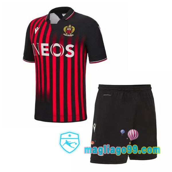 Magliago - Passione Maglie Thai Affidabili Basso Costo Online Shop | Maglia OGC Nice Bambino Prima Rosso Nero 2022/2023