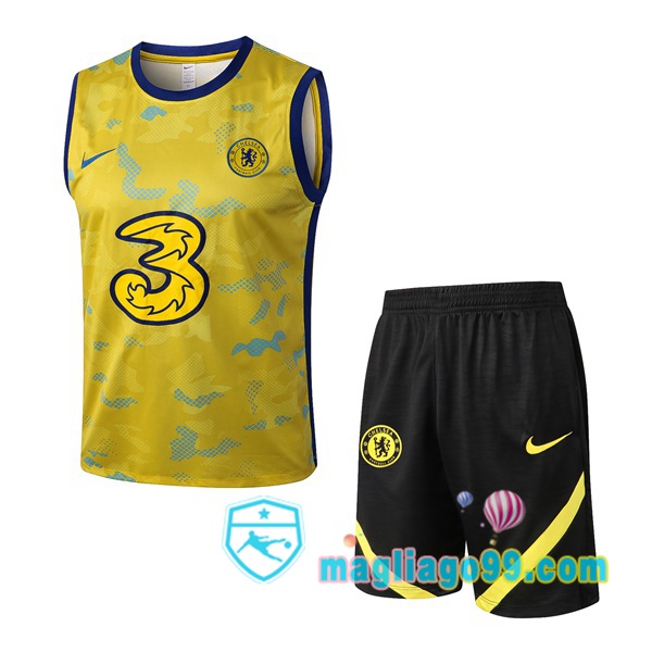Magliago - Passione Maglie Thai Affidabili Basso Costo Online Shop | Gilet Calcio FC Chelsea + Shorts Giallo 2022/2023