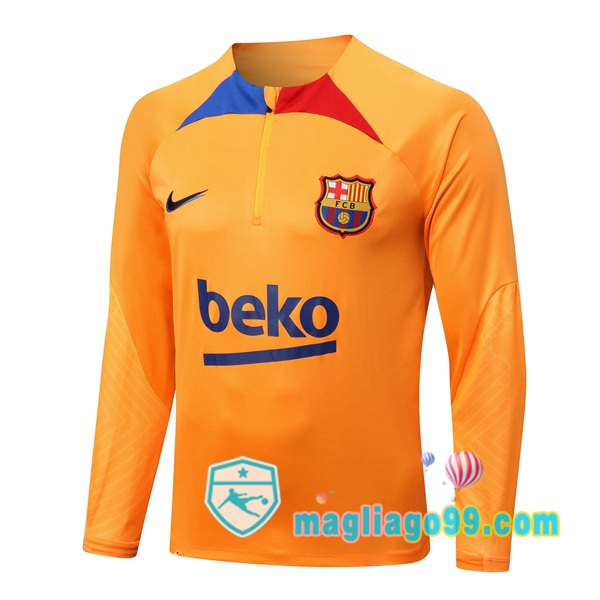 Magliago - Passione Maglie Thai Affidabili Basso Costo Online Shop | Felpe Allenamento FC Barcellona Arancione 2022/2023