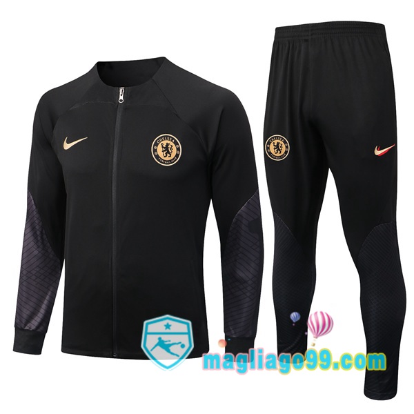 Magliago - Passione Maglie Thai Affidabili Basso Costo Online Shop | Giacca Da Allenamento FC Chelsea Nero 2022/2023