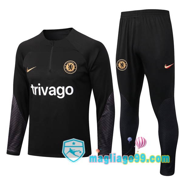 Magliago - Passione Maglie Thai Affidabili Basso Costo Online Shop | Tuta da Allenamento FC Chelsea Nero 2022/2023