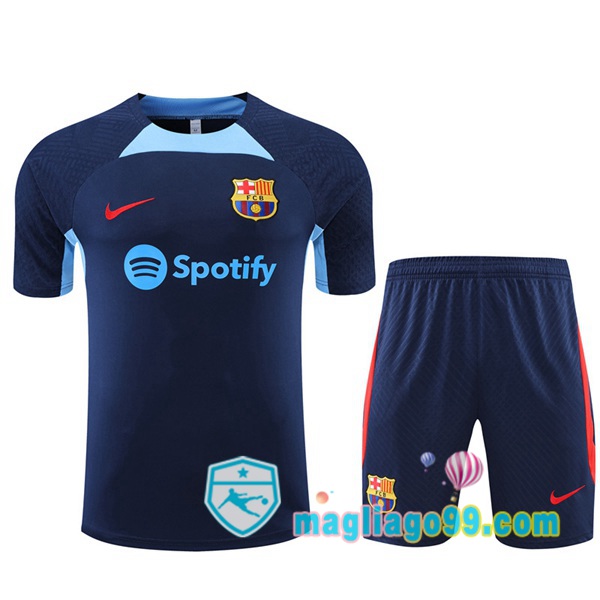 Magliago - Passione Maglie Thai Affidabili Basso Costo Online Shop | Tuta Maglie Allenamento FC Barcellona + Shorts Blu 2022/2023