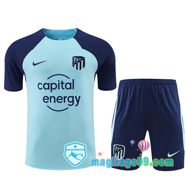 Magliago - Passione Maglie Thai Affidabili Basso Costo Online Shop | Tuta Maglie Allenamento Atletico Madrid + Shorts Blu 2022/2023