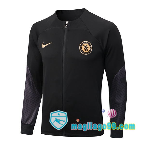Magliago - Passione Maglie Thai Affidabili Basso Costo Online Shop | Giacca Da Allenamento FC Chelsea Nero 2022/2023