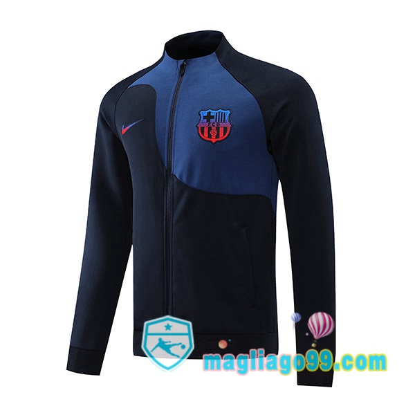 Magliago - Passione Maglie Thai Affidabili Basso Costo Online Shop | Giacca Da Allenamento FC Barcellona Nero Blu 2022/2023