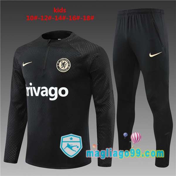Magliago - Passione Maglie Thai Affidabili Basso Costo Online Shop | Tuta da Allenamento FC Chelsea Bambino Nero 2022/2023