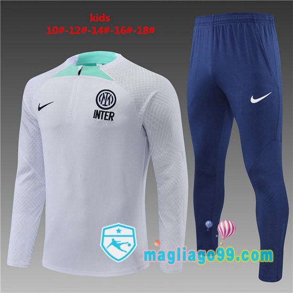 Magliago - Passione Maglie Thai Affidabili Basso Costo Online Shop | Tuta da Allenamento Inter Milan Bambino Bianco 2022/2023