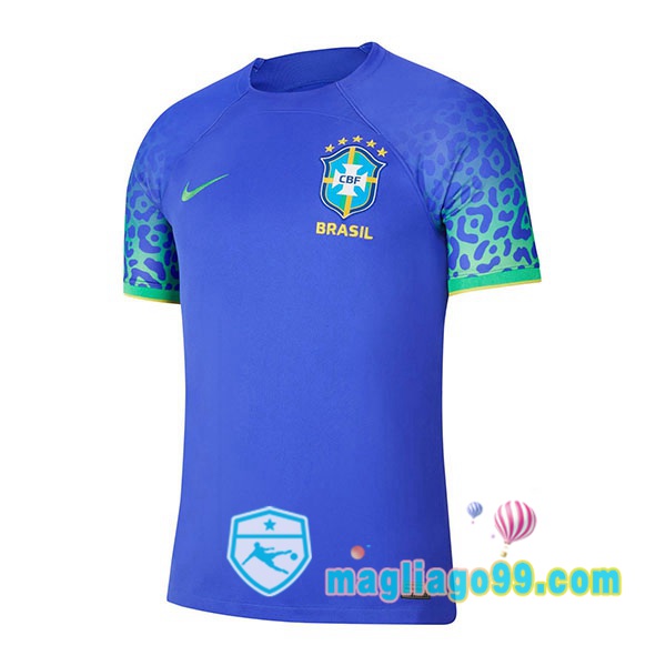 Magliago - Passione Maglie Thai Affidabili Basso Costo Online Shop | Nazionale Maglia Calcio Brasile Seconda Blu Coppa del Mondo 2022