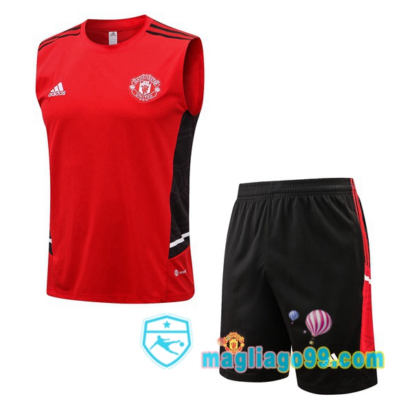 Magliago - Passione Maglie Thai Affidabili Basso Costo Online Shop | Gilet Calcio Manchester United + Shorts Rosso 2022/2023