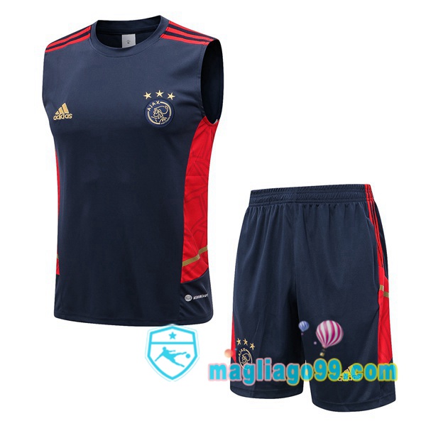 Magliago - Passione Maglie Thai Affidabili Basso Costo Online Shop | Gilet Calcio AFC Ajax + Shorts Blu Royal 2022/2023