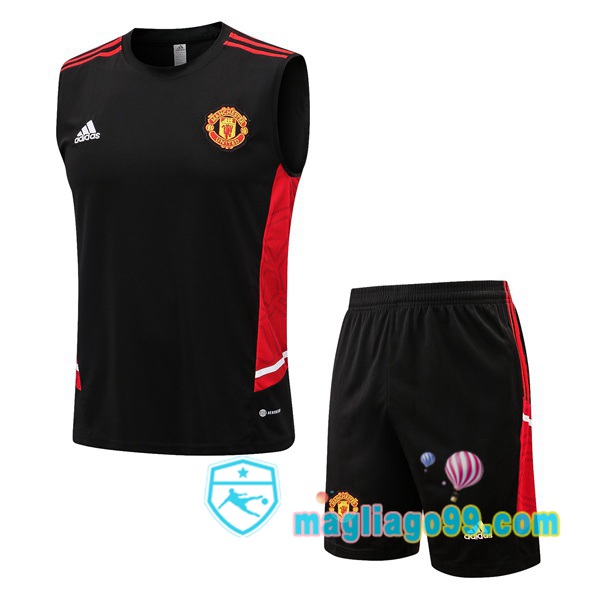Magliago - Passione Maglie Thai Affidabili Basso Costo Online Shop | Gilet Calcio Manchester United + Shorts Nero 2022/2023
