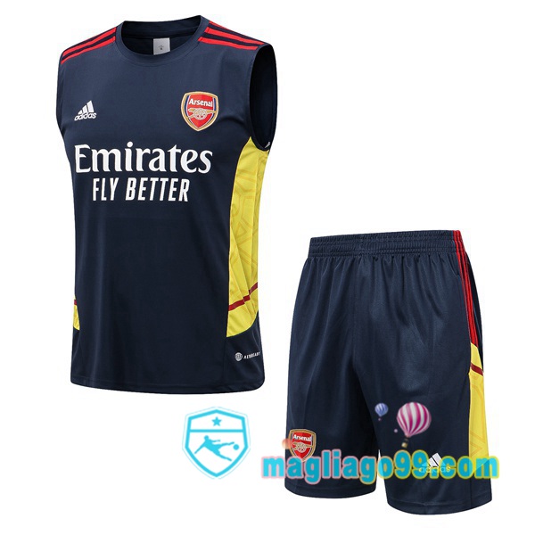 Magliago - Passione Maglie Thai Affidabili Basso Costo Online Shop | Gilet Calcio Arsenal + Shorts Blu Royal 2022/2023