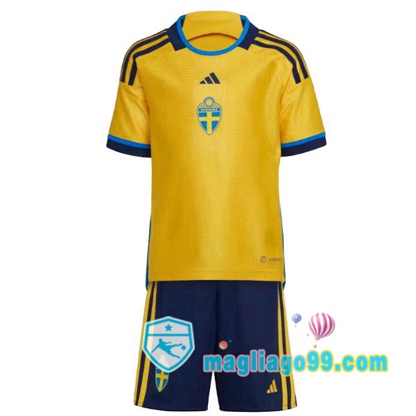 Magliago - Passione Maglie Thai Affidabili Basso Costo Online Shop | Maglia Svezia Bambino Prima Giallo 2022/2023