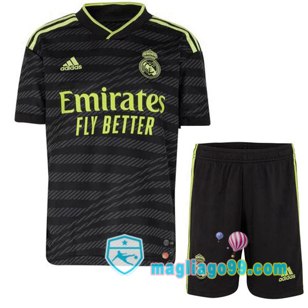 Magliago - Passione Maglie Thai Affidabili Basso Costo Online Shop | Maglia Real Madrid Bambino Terza Nero 2022/2023