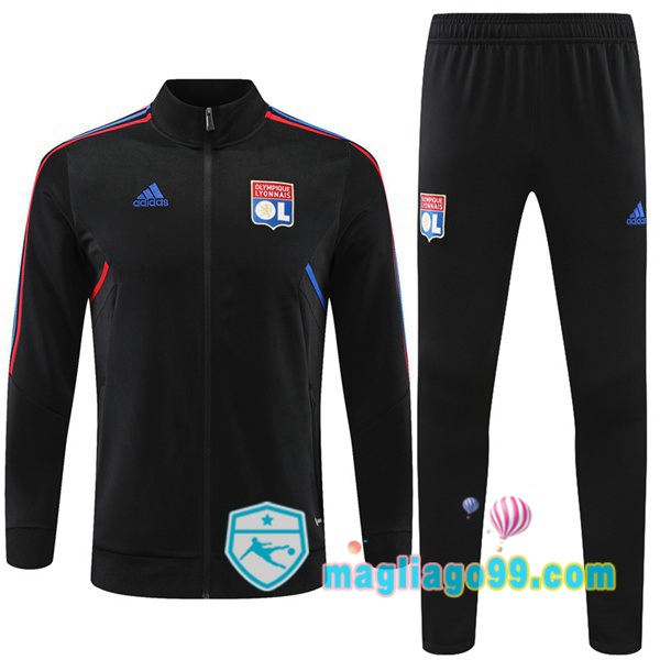 Magliago - Passione Maglie Thai Affidabili Basso Costo Online Shop | Giacca Da Allenamento Lyon OL Nero 2022/2023