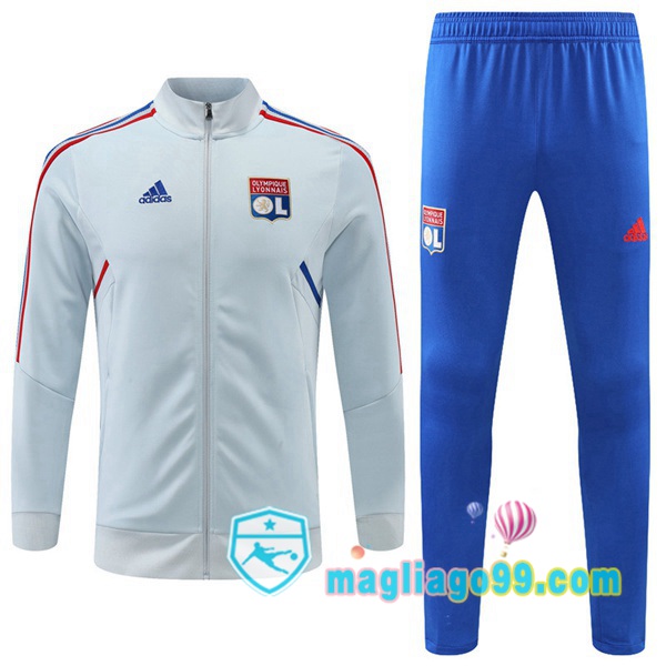 Magliago - Passione Maglie Thai Affidabili Basso Costo Online Shop | Giacca Da Allenamento Lyon OL Blu Grigio 2022/2023