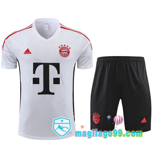 Magliago - Passione Maglie Thai Affidabili Basso Costo Online Shop | Tuta Maglie Allenamento Bayern Monaco + Shorts Bianco 2022/2023