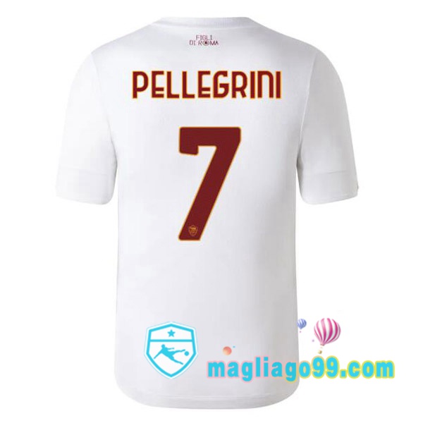 Magliago - Passione Maglie Thai Affidabili Basso Costo Online Shop | Maglia AS Roma (PELLEGRINI 7) Seconda Bianco 2022/2023