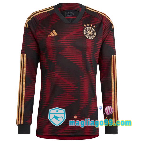 Magliago - Passione Maglie Thai Affidabili Basso Costo Online Shop | Nazionale Maglia Calcio Germania Seconda Maniche Lunghe Nero 2022/2023