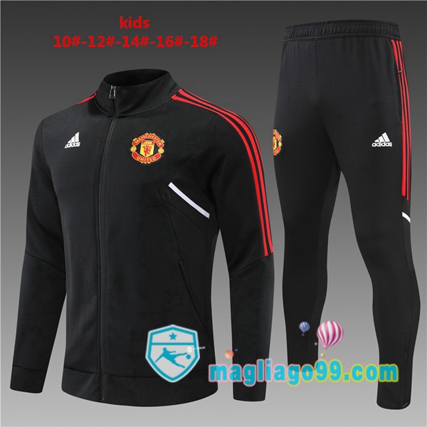 Magliago - Passione Maglie Thai Affidabili Basso Costo Online Shop | Giacca Da Allenamento Manchester United Bambino Nero 2022/2023