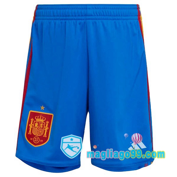 Magliago - Passione Maglie Thai Affidabili Basso Costo Online Shop | Pantalonici Da Calcio Spagna Seconda Blu Bianco 2022/2023