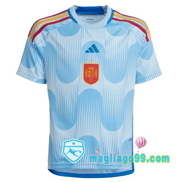Magliago - Passione Maglie Thai Affidabili Basso Costo Online Shop | Nazionale Maglia Calcio Spagna Seconda Blu Bianco Coppa del Mondo 2022