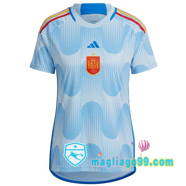 Magliago - Passione Maglie Thai Affidabili Basso Costo Online Shop | Nazionale Maglia Calcio Spagna Donna Seconda Blu Bianco Coppa del Mondo 2022