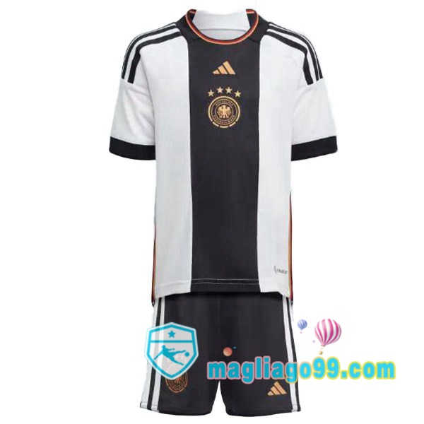 Magliago - Passione Maglie Thai Affidabili Basso Costo Online Shop | Nazionale Maglia Calcio Germania Bambino Prima Nero Bianco Coppa del Mondo 2022