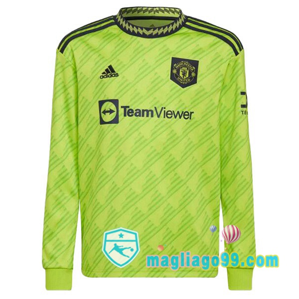 Magliago - Passione Maglie Thai Affidabili Basso Costo Online Shop | Maglia Manchester United Maniche Terza Maniche Lunghe Verde 2022/2023