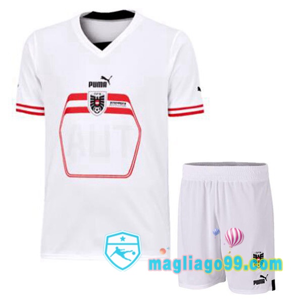 Magliago - Passione Maglie Thai Affidabili Basso Costo Online Shop | Maglia Austria Bambino Seconda Bianco 2022/2023