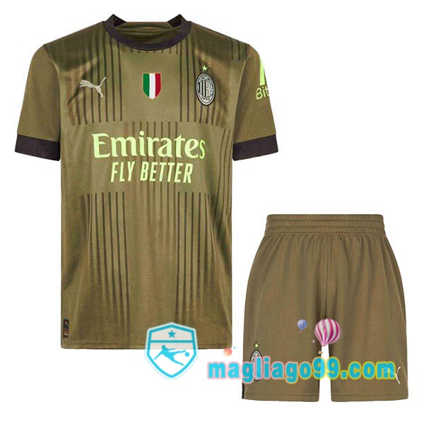 Magliago - Passione Maglie Thai Affidabili Basso Costo Online Shop | Maglia AC Milan Bambino Terza Marrone 2022/2023