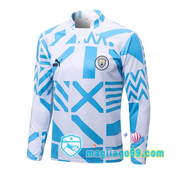 Magliago - Passione Maglie Thai Affidabili Basso Costo Online Shop | Felpe Allenamento Manchester City Bianco Blu 2022/2023