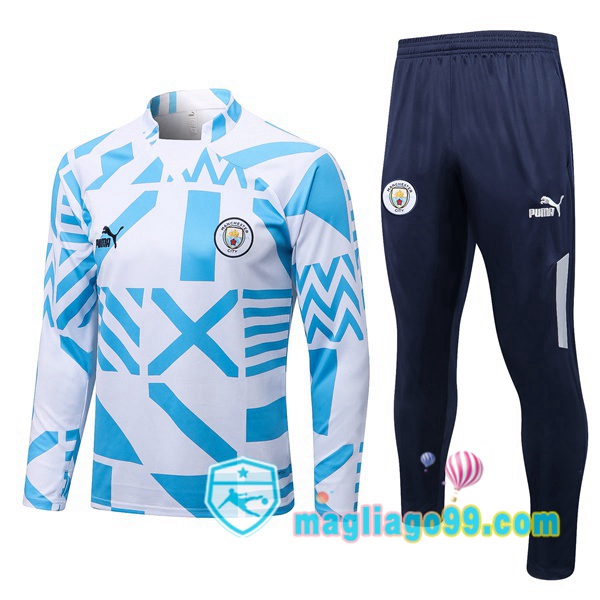 Magliago - Passione Maglie Thai Affidabili Basso Costo Online Shop | Tuta da Allenamento Manchester City Bianco Blu 2022/2023