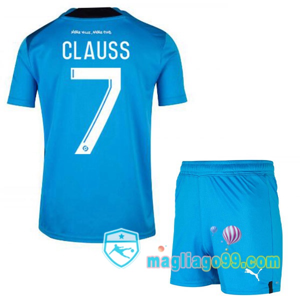 Magliago - Passione Maglie Thai Affidabili Basso Costo Online Shop | Maglia Marsiglia OM (CLAUSS 7) Bambino Terza Blu 2022/2023