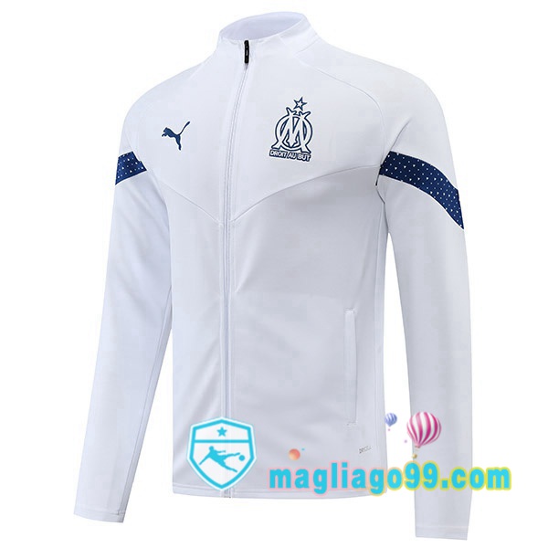 Magliago - Passione Maglie Thai Affidabili Basso Costo Online Shop | Giacca Da Allenamento Marsiglia OM Bianco 2022/2023