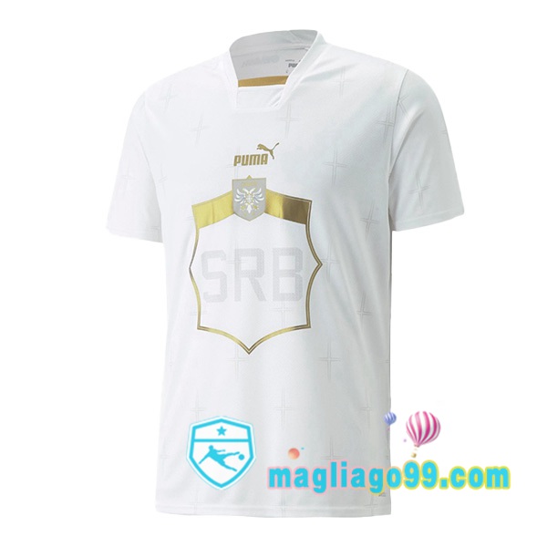 Magliago - Passione Maglie Thai Affidabili Basso Costo Online Shop | Nazionale Maglia Calcio Serbia Seconda Bianco Coppa del Mondo 2022