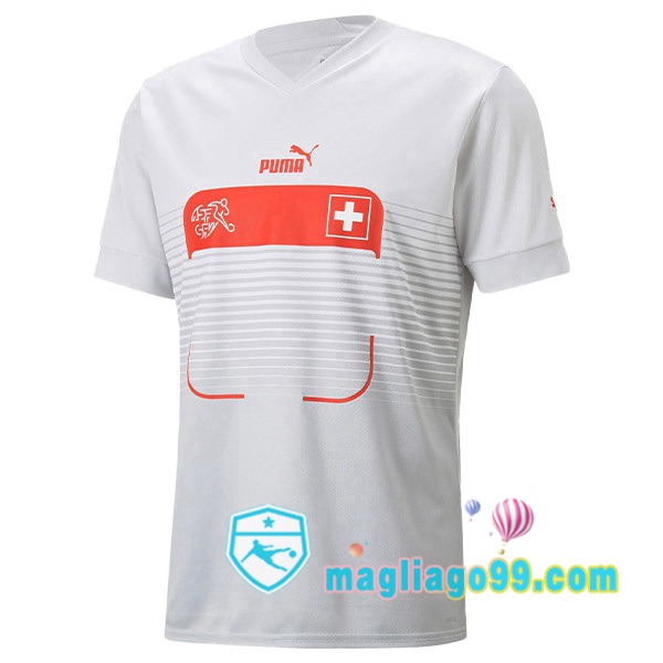 Magliago - Passione Maglie Thai Affidabili Basso Costo Online Shop | Nazionale Maglia Calcio Svizzera Seconda Bianco Coppa del Mondo 2022