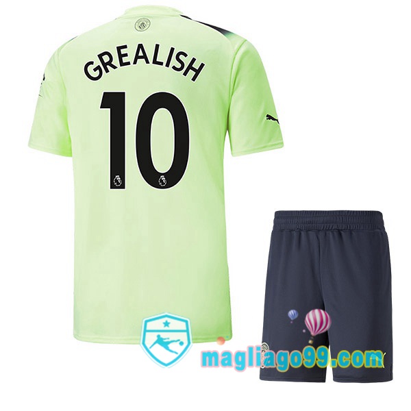 Magliago - Passione Maglie Thai Affidabili Basso Costo Online Shop | Maglia Manchester City (Jack Grealish 10) Bambino Terza Verde Nero 2022/2023