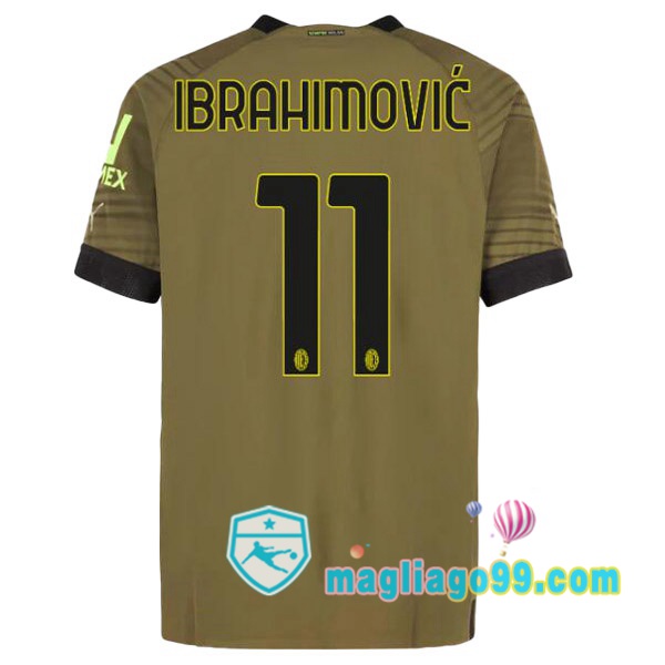 Magliago - Passione Maglie Thai Affidabili Basso Costo Online Shop | Maglia AC Milan (IBRAHIMOVIĆ 11) Terza Marrone 2022/2023