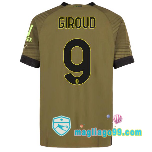 Magliago - Passione Maglie Thai Affidabili Basso Costo Online Shop | Maglia AC Milan (GIROUD 9) Terza Marrone 2022/2023