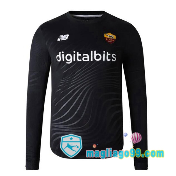 Magliago - Passione Maglie Thai Affidabili Basso Costo Online Shop | Maglia AS Roma Portiere Maniche Lunghe Nero 2022/2023