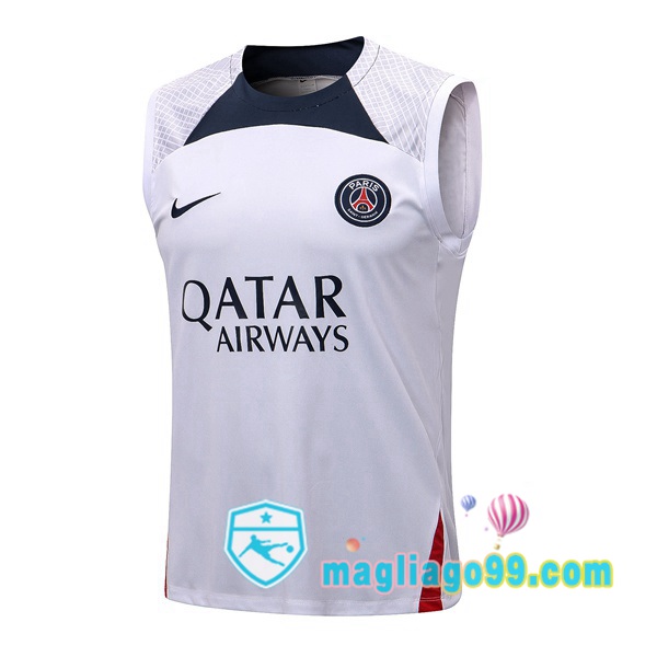 Magliago - Passione Maglie Thai Affidabili Basso Costo Online Shop | Gilet Calcio Paris PSG Bianco 2022/2023