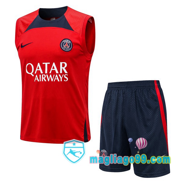 Magliago - Passione Maglie Thai Affidabili Basso Costo Online Shop | Gilet Calcio Paris PSG + Shorts Rosso 2022/2023