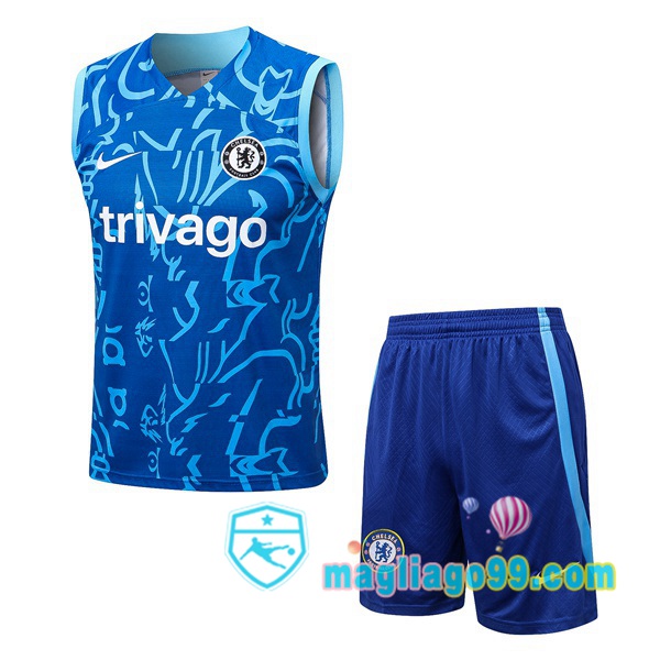 Magliago - Passione Maglie Thai Affidabili Basso Costo Online Shop | Gilet Calcio FC Chelsea + Shorts Blu 2022/2023