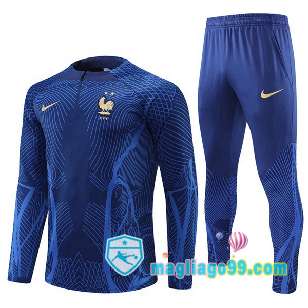 Magliago - Passione Maglie Thai Affidabili Basso Costo Online Shop | Tuta da Allenamento Francia Blu 2022/2023